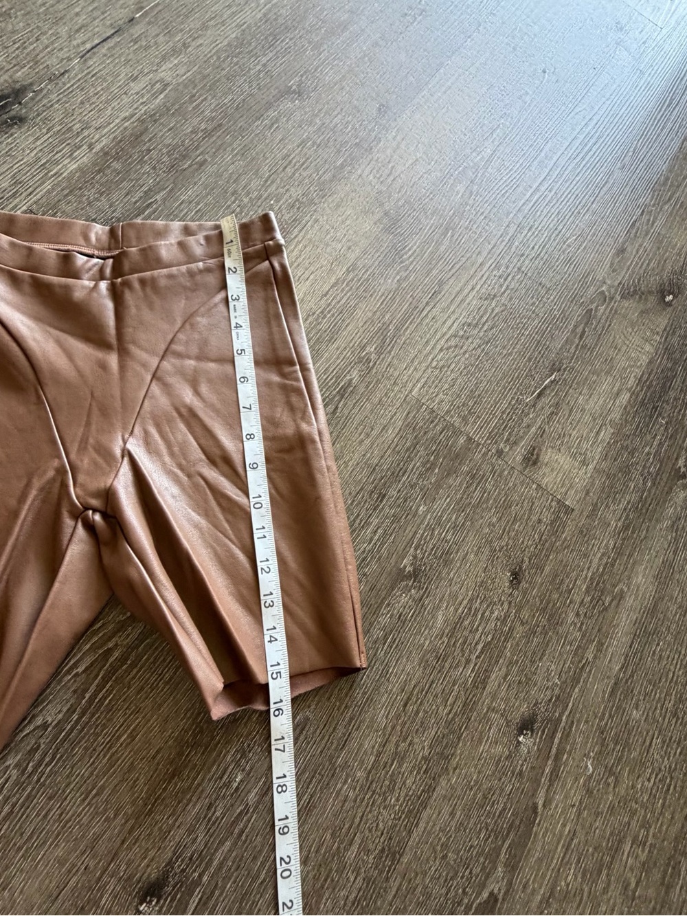 SKIMS Faux Leather High-Waist Bike Shorts — Chestnut - Picture 4 of 6